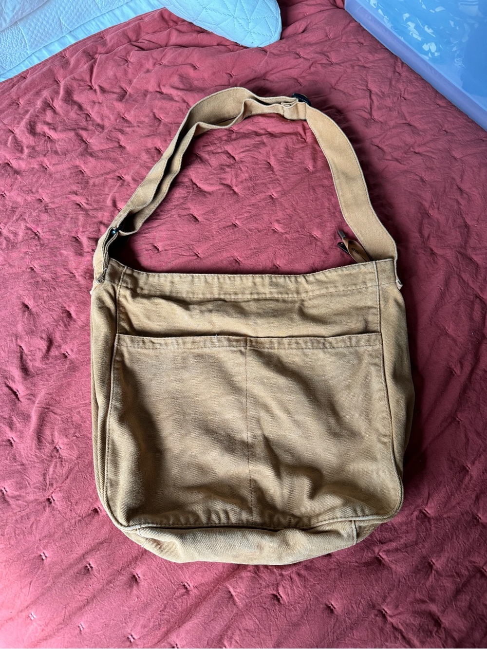 Canvas Messenger Bag - Tan